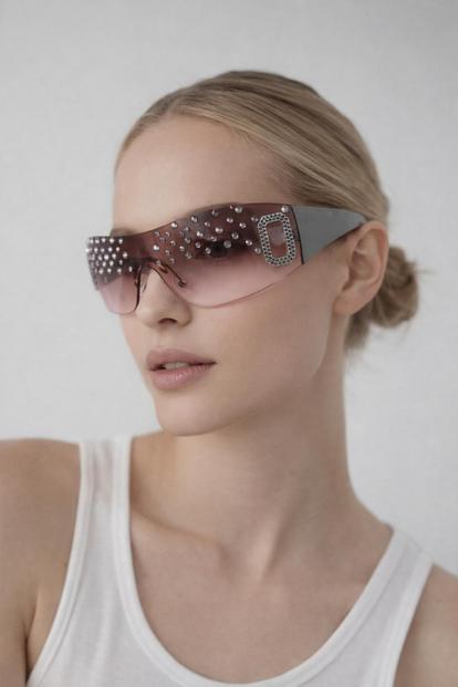 Pink Racer Diamante Sunglasses