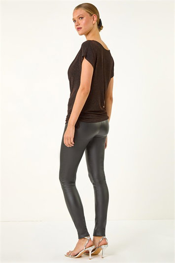 Glitter Cowl Neck Stretch Top 19354921