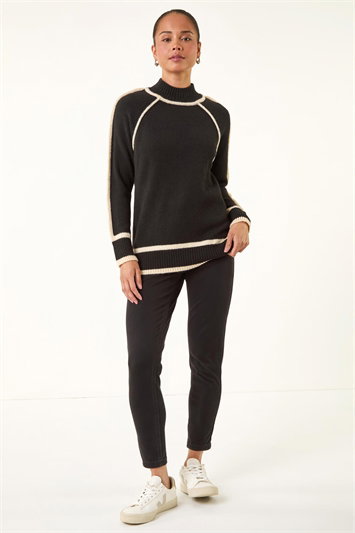 Petite Contrast Ribbed Knit Jumper 16303308