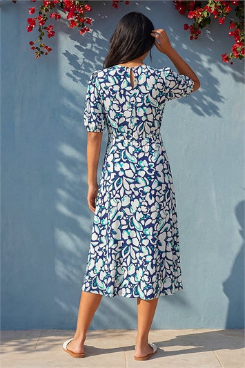 Petite Floral Stretch Midi Dress 14473960