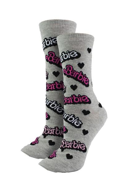 Grey Ladies Funky Crew Casual Novelty Barbie Socks - Unique Gift For Barbie Lovers