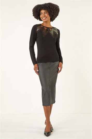 Black Sparkly Mix Knit Top
