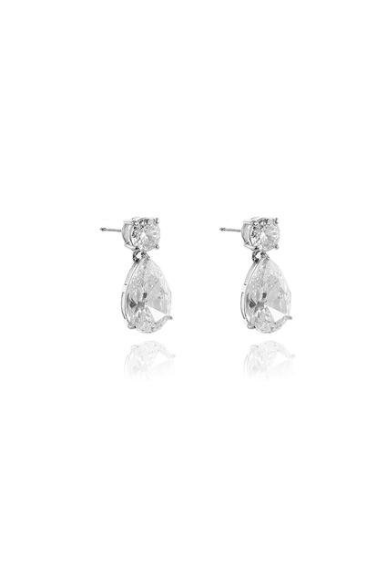 Metallic Cachet London Shade Silver Drop Earrings