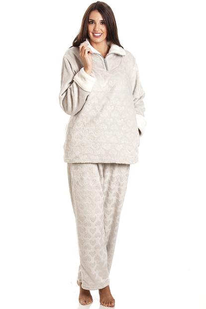 Grey Supersoft Glitter Heart Pyjama Set