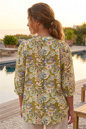 Floral Print Notch Neck Blouse 10240734