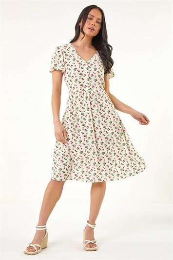 Petite Cherry Print Pocket Dress 14919338