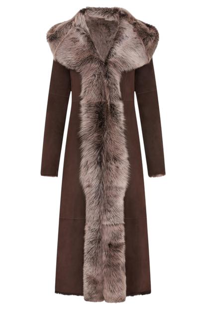 Multi Suede Toscana Sheepskin Hood Trench Coat
