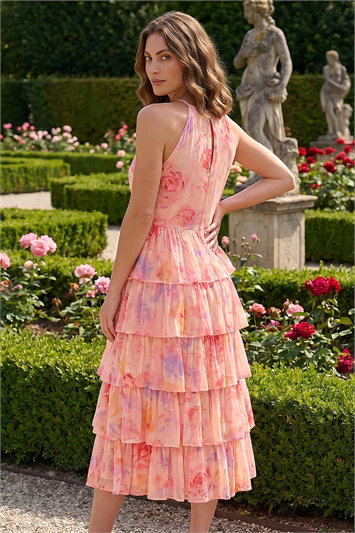 Petite Tiered Halter Neck Dress 14877172