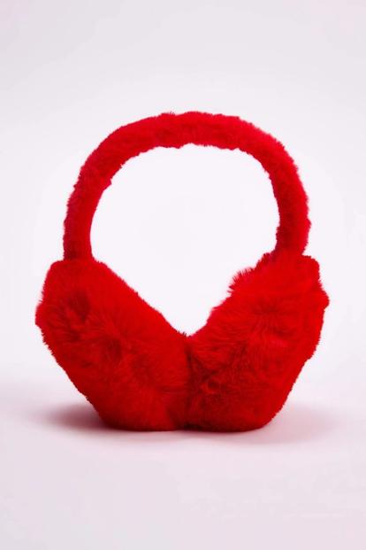 Black Faux Fur Plush Oversized Earmuffs