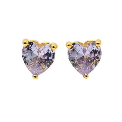 Metallic Alexandrite Heart June Birthstone Stud Earrings