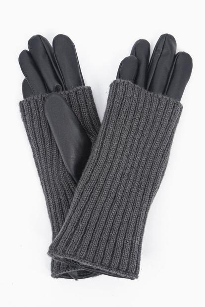 Black Folding Cuff Winter Gloves