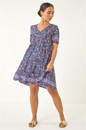 Petite Floral Paisley Tiered Dress 14745160