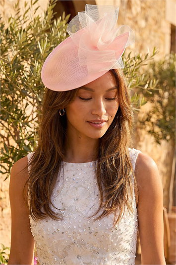 Pink Mini Disc Bow Fascinator