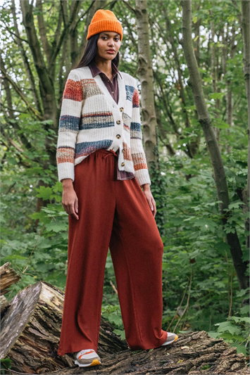 Red Crinkle Texture Tie Waist Trouser