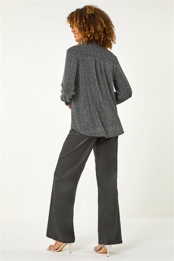 Dotted Glitter Buttoned Blouse 10136385