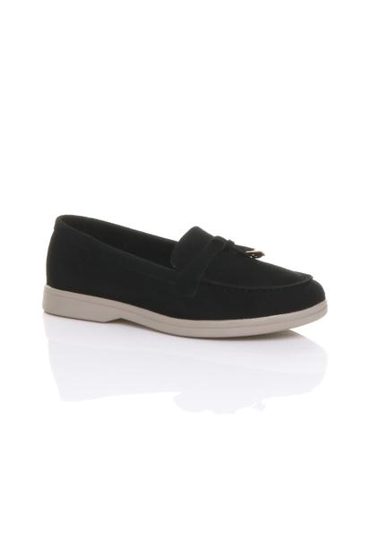 Black Flat Slip On Smart Loafers