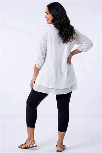 Curve Plain Elastic Waist Cropped Leggings 18026308