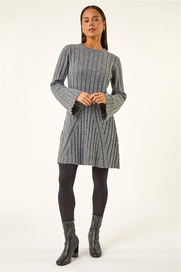 Petite Ribbed Knitted Dress 14787136