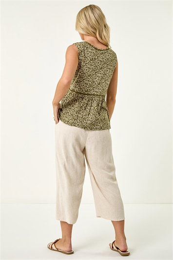Petite Floral Print Trim Vest Top 19401540