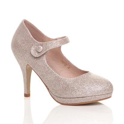 Black High Heel Mary Jane Court Shoes