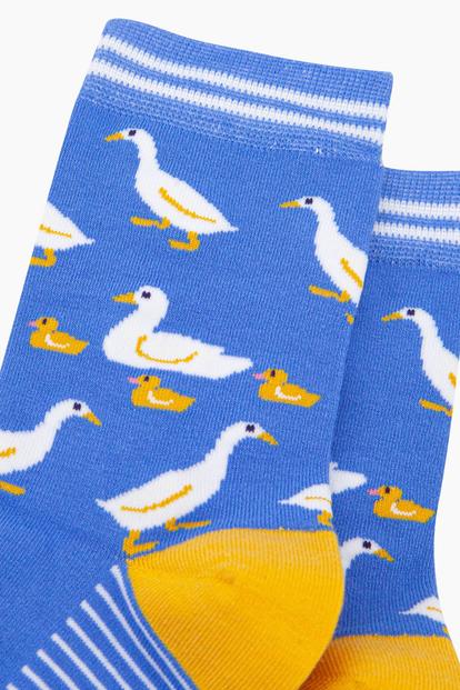 Geese & Goslings Bamboo Socks in Blue M000035362
