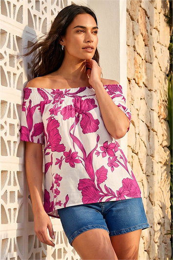 Floral Print Bardot Top 20260951