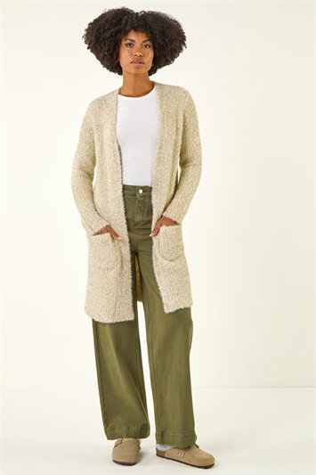 Metallic Longline Knit Cardigan 16298833