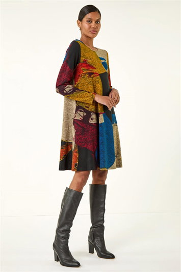Abstract Print Swing Dress 14779808
