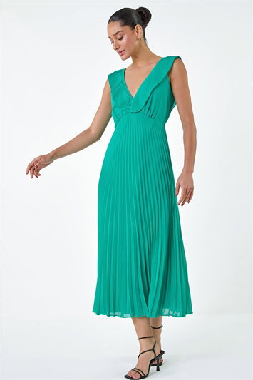Dusk Pleated Tie Back Midi Dress 14534091