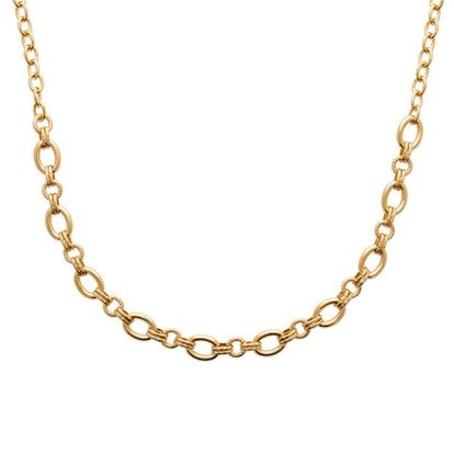 Metallic Bold Textured 18K Gold Vermeil Plated Link Necklace