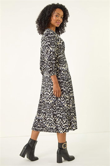 Petite Abstract Stretch Midi Dress 14817708