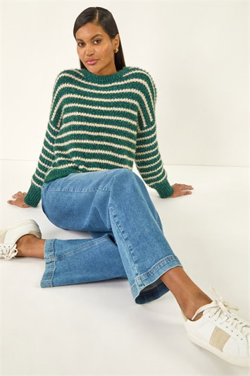 Fluffy Stripe Knit Jumper 16245731