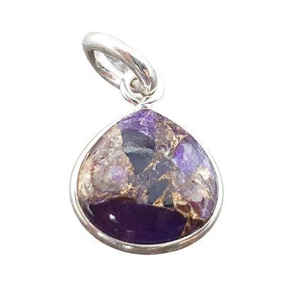 Metallic Sterling Silver Round Bezel Pendant February Birthstone Amethyst