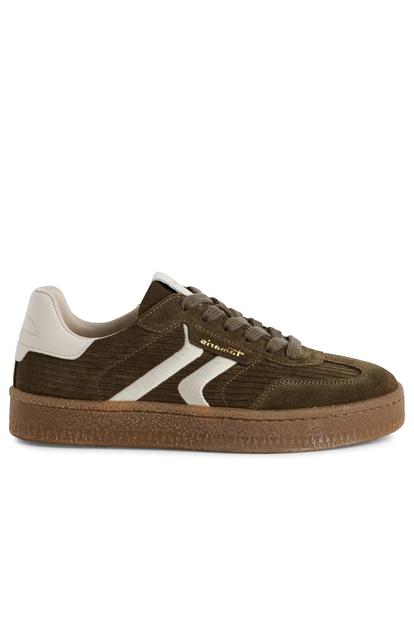 Green Tamaris Womens Olive Green Suede Sneaker