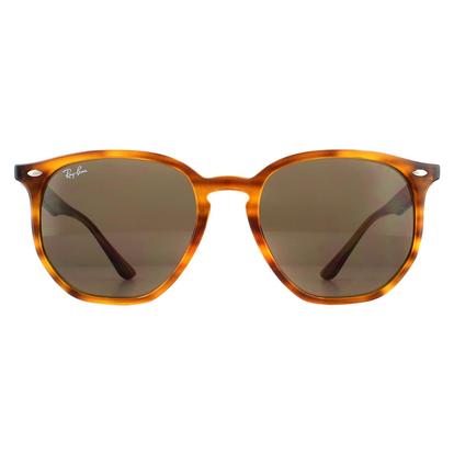 Red Round Striped Red Havana Dark Brown Rb4306 Sunglasses