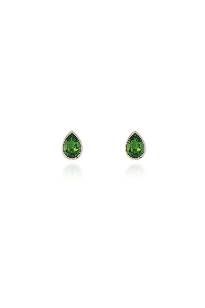 Green Cachet London Ran Silver Fern Green Earrings