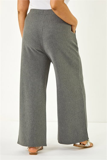 Curve Pinstripe Elastic Waist Trouser 18085425