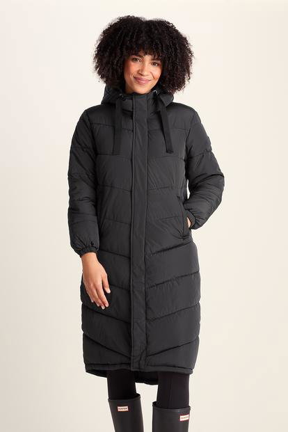 Black Raleigh Long Insulated Jacket