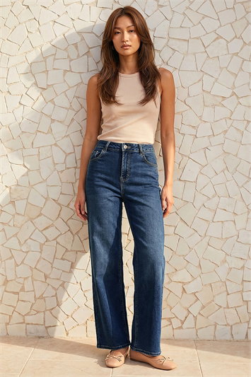 Blue Wide Leg Stretch Jean