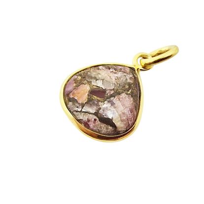 Metallic Gold Vermeil Pink Tourmaline October Birthstone Gemstone Pendant