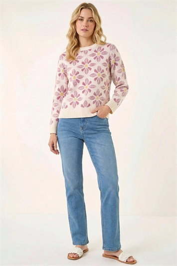 Floral Crew Neck Knit Jumper 16308638