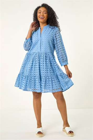 Petite Broderie Tiered Dress 14668209