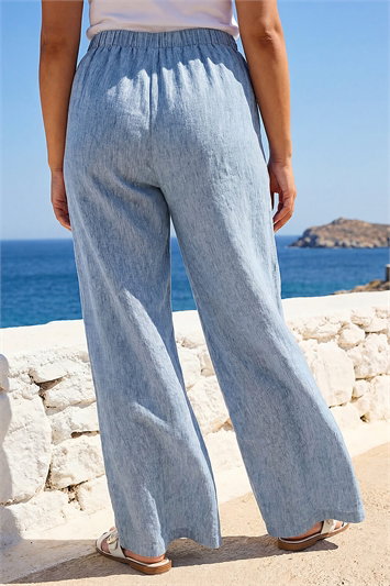 Curve Textured Wide Leg Trousers 18111029