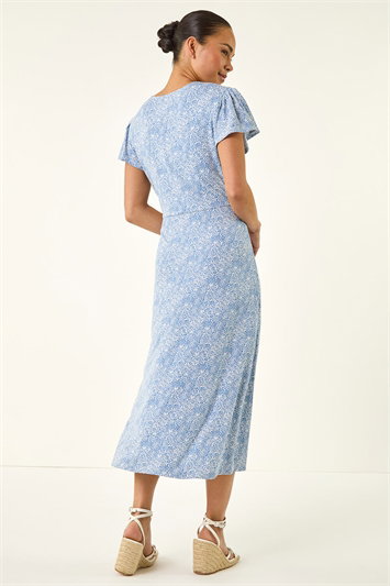 Petite Abstract Spot Midi Dress 14841109