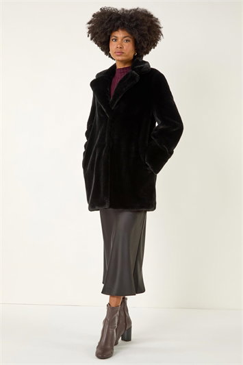 Faux Fur Longline Coat 12025608