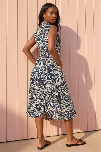 Petite Abstract Midi Shirt Dress 14748160