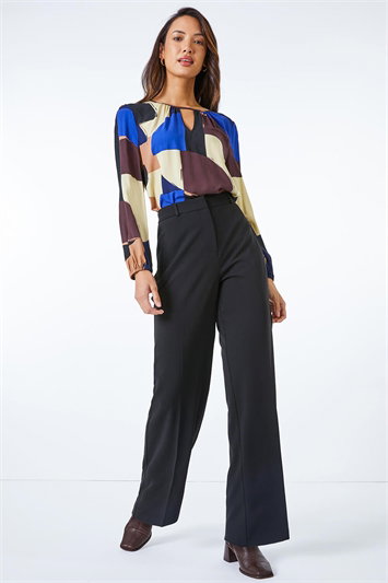 Wide Leg Stretch Trousers 18036308