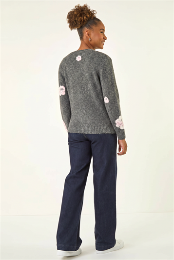 Embossed Floral Knit Cardigan 16299436