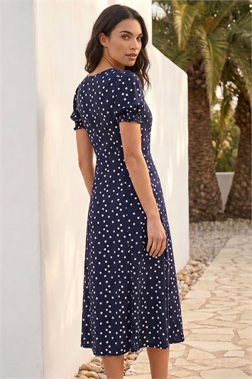 navy midi dress uk Buy Friends Like These Navy Blue Jersey Chiffon Flutter Sleeve Midi Dress  from Next USA