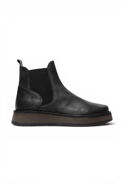 Black Womens Heel Ankle Pull-On Boots Rawi131